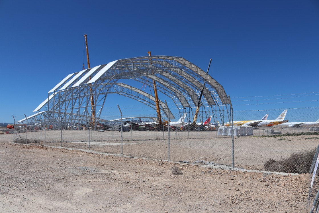Tarmac prevé usar el hangar metalotextil del Aeropuerto de Teruel para un A380 en el segundo semestre