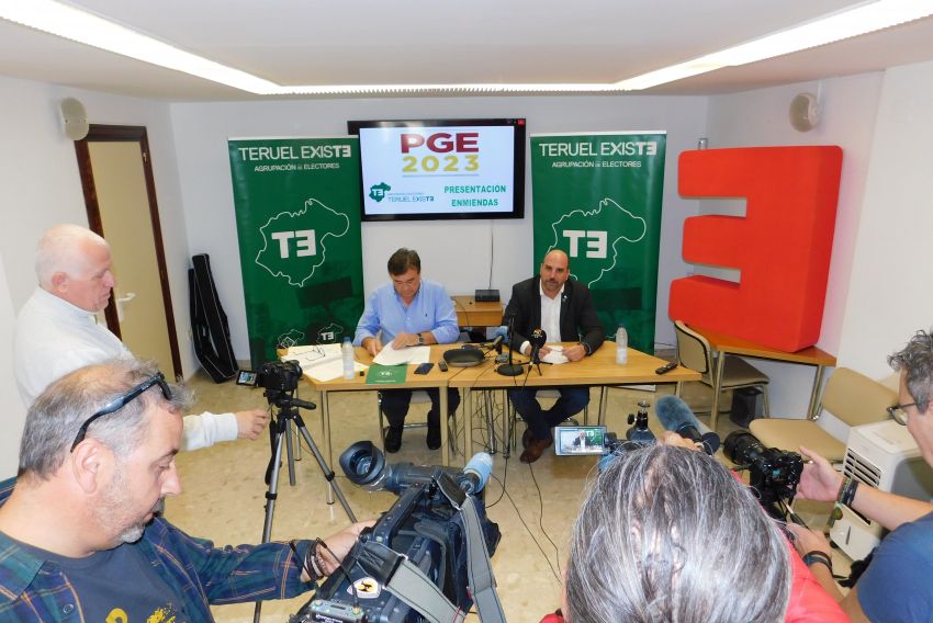 Teruel Existe presenta 108 enmiendas a los PGE para la provincia con una inversión de 270 millones